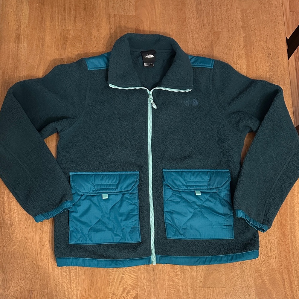 GUC The North Face Teal/Emerald Fleece Jacket – Size M
